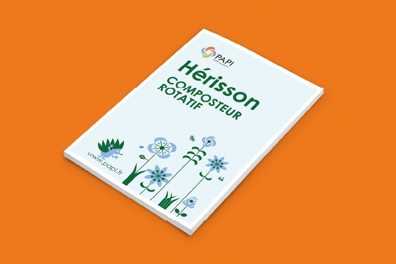 Identité de service pour le composteur rotatif hérisson de PAPI France